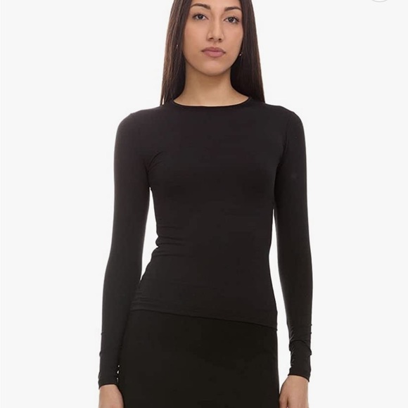 NWT Kiki Riki long sleeve black shell shirt size large crew neck - Picture 1 of 11